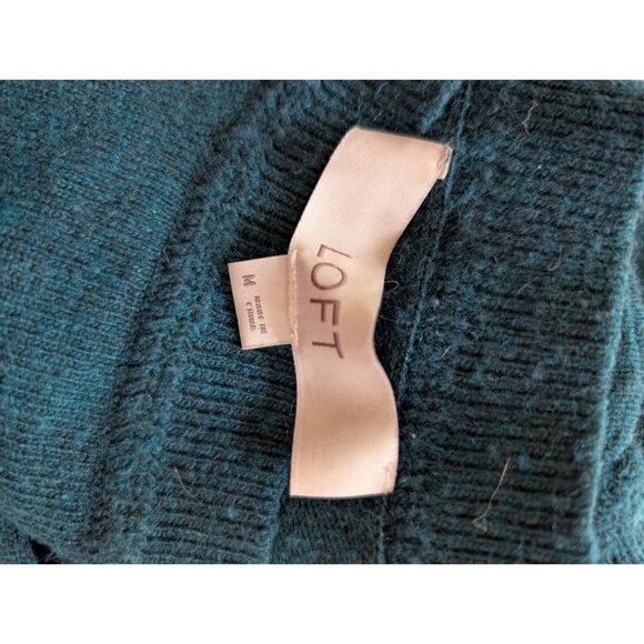 Loft Womens Teal Long Sleeve Wool Blend Sweater Size M - Picture 3 of 4